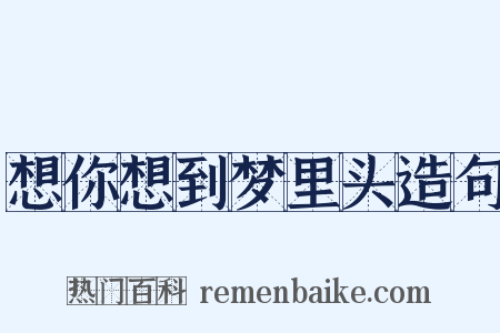 想你想到梦里头造句是什么意思的图片